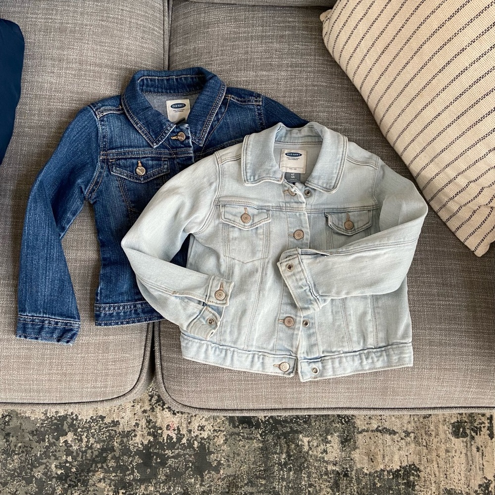 Lot old navy jackets girls size 4T denim blue excellent condition jean